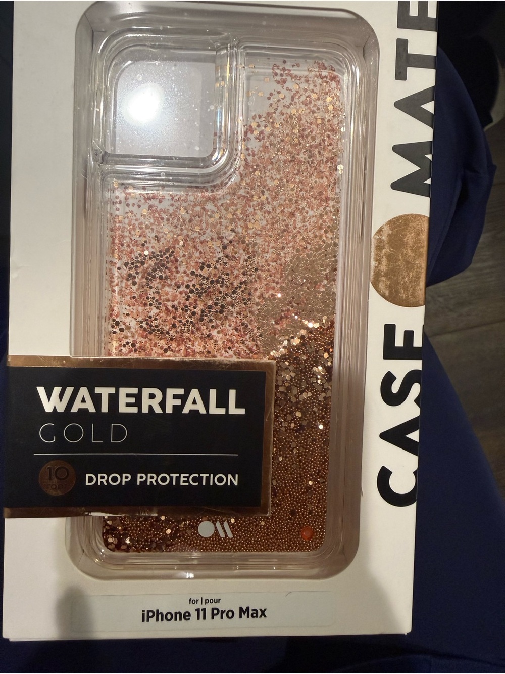 case-mate Waterfall Gold Glitter Liquid Case for iPhone 11 Pro Max
